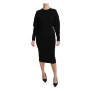 Sort Stretch Bodycon Sheath Kjole