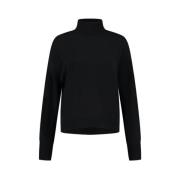 Afslappet højhalset sweater i cashmere merinould