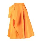 Orange A-Line Midi Nederdel