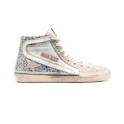 Hvide Glitter Høje Top Sneakers