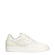 Hvide Læderperforerede Sneakers - Gadechic Stil