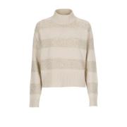 Luksuriøs Beige Paillet Sweater