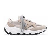 Beige Lavtop Lædersneakers