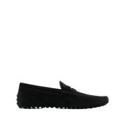 Tidløse sorte læder slip-on loafers