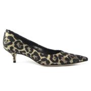 Leopard print stof decollete