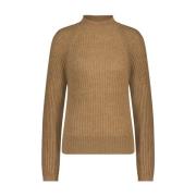 Tekstureret Beige Pullover med Raglanærmer