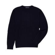 Kabelstrikket besætnings-hals-sweater