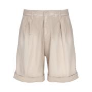 Løstsiddende Beige Bermuda Shorts