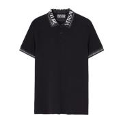 Polo T-shirt i bomuld pique med logo print