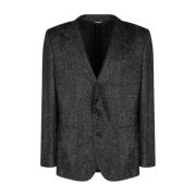 Sort og grå Alpaca uldblanding Bouclé Blazer