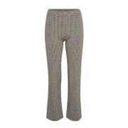 Sort Houndstooth Straight-Leg Bukser