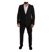 Sort Fantasy Slim Fit Wool MARTINI Suit