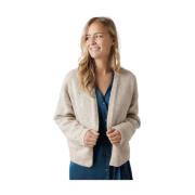 Brun Ribstrikket Cardigan