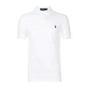 Hvid Slim Fit Mesh Polo Skjorte