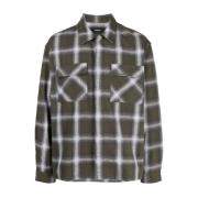 Grøn Flannel Plaid Skjorte