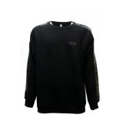 Sort ribstrikket sweater med logo detaljer