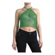 Grøn Aluminium Halterneck Crop Top