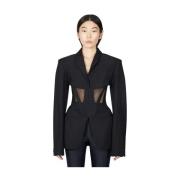 Mesh Corset Panel Blazer