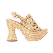 Raffia Højhælet Sandal