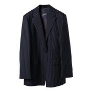 Oversized Wool Pinstripe Blazer