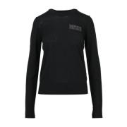 Sort Bomuld Crew-Neck Sweater