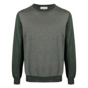 Italiensk Uld Crew-Neck Strik