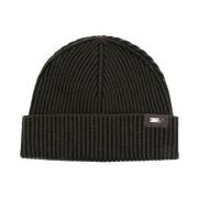 Ribbet uld beanie