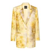 Faded Floral Satin Blazer