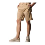 Beige Plisserede Shorts med Ombuk