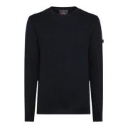 Blå Crew Neck Sweater med Logo