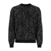 Broderet uldblandings sweater