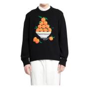 Sort Orange Pyramide Intarsia Jumper