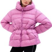 Omvendbar puffer jakke i pink