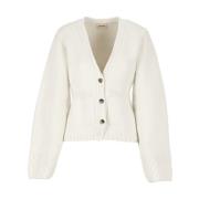 Ivory Cashmere Strikket Cardigan