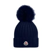 Navy Pom Pom Beanie