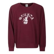 Burgundy Bomuldssweatshirt med Hvidt Print