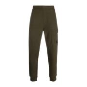 Diagonalt hævet fleece cargo sweatpants