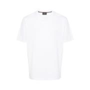 Broderet Logo Hvid Bomuld T-Shirt