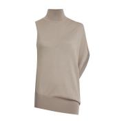 Neutral Taupe Uld Pullover til Kvinder