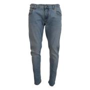 Blå Vask Slim Fit Denim Jeans