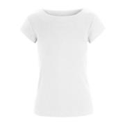 Globe Rib T-Shirt Top i Hvid