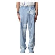 Bleach Denim Baggy Sweatpants