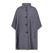 Moderne Poncho med Klassisk Houndstooth Mønster