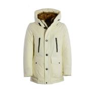 Hvid Ramar Stof Parka