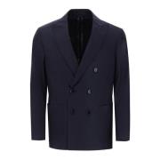 Stribet Uld Dobbeltknap Blazer