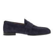 Suede Læder Moccasin med Præget Monogram