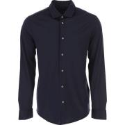 Navy Blue Skjorte med Knappelukning