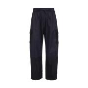 Midnight Blue Cargo Bukser med Logo