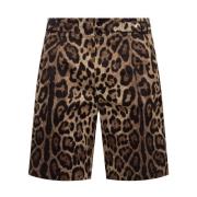 Leopard Print Bomuldsshorts