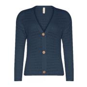 Blå V-Neck Cardigan 3362